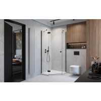 Radaway Essenza New Black PTJ drzwi prysznicowe 60 cm lewe czarny mat/szkło przezroczyste 1385010-54-01L