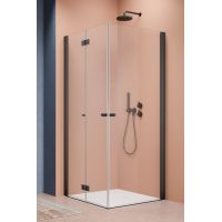 Radaway Nes Black KDD I drzwi prysznicowe 80 cm składane czarny mat/szkło przezroczyste 10015080-54-01R