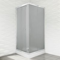 Duso kabina prysznicowa 90 cm kwadratowa profile chrom/szkło chinchila DS402QC
