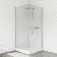 Duso kabina prysznicowa 90 cm kwadratowa chrom/szkło przezroczyste DS502T