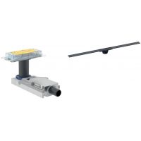Zestaw Geberit CleanLine wpust pryznicowy z odpływem liniowym 110 cm czarny (154.152.00.1, 154.502.TE.1)