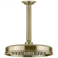 Gessi Venti20 deszczownica z ramieniem 22,9x22,9 cm okrągła mosiądz szczotkowany 65152.727