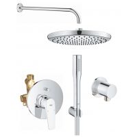 Zestaw Grohe Start Flow bateria wannowo-prysznicowa podtynkowa z deszczownicą i zestawem prysznicowym chrom (29117000, 27369000, 26815000, 27851000, 226963001)