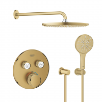 Grohe Grohtherm SmartControl zestaw prysznicowy podtynkowy z deszczownicą Cool Sunrise (29119GN0, 27074GN0, 27057GN0, 28362GL1, 26066GN0, 26574GN0)