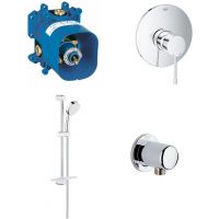 Zestaw Grohe Essence bateria podtynkowa z kompletem natryskowym chrom (19286001, 35501000, 28671000, 27928002)