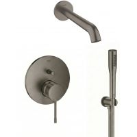 Zestaw Grohe Essence bateria wannowo-prysznicowa podtynkowa z kompletem prysznicowym Brushed Hard Graphite (24058AL1, 28362A01, 26658AL0,27400AL0,  13449AL1)