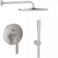 Zestaw Grohe Lineare bateria wannowo-prysznicowa podtynkowa z deszczownicą i zestawem prysznicowym SuperSteel (24064DC1, 26066DC0, 28362DC1, 26658DC0, 27400DC0)