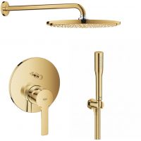 zestaw Grohe Lineare bateria wannowo-prysznicowa podtynkowa z deszczownicą i zestawem prysznicowym Cool Sunrise (24064GL1, 26066GL0, 28362GL1, 26658GL0, 27400GL0)