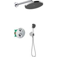 Zestaw  Hansgrohe Ecostat S wannowo-prysznicowy podtynkowy z deszczownicą i kompletem natryskowym chrom ( 28056000, 27413000, 15758000, 01800180, 28272000, 26888000, 28033000)