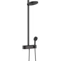 Hansgrohe Pulsify S ShowerTablet Select zestaw prysznicowy ścienny termostatyczny z deszczownicą czarny mat 24240670