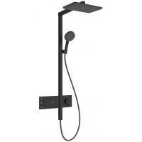 Hansgrohe Raindance Alive Q zestaw prysznicowy ścienny termostatyczny z deszczownicą czarny 24590670