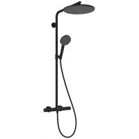 Hansgrohe Raindance Alive S Puro zestaw prysznicowy ścienny termostatyczny z deszczownicą czarny 24592670