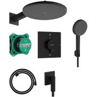 Hansgrohe Raindance Alive S zestaw prysznicowy podtynkowy termostatyczny z deszczownicą czarny 24630670