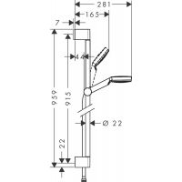 Hansgrohe Crometta EcoSmart zestaw prysznicowy ścienny biały/chrom 26539400