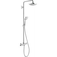 Hansgrohe Croma Select E Showerpipe EcoSmart zestaw prysznicowy ścienny termostatyczny biały/chrom 27257400