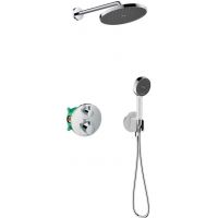 Hansgrohe Ecostat S zestaw prysznicowy podtynkowy termostatyczny z deszczownicą chrom (28056000, 27413000, 15758000, 01800180, 26888000, 28033000, 28276000)