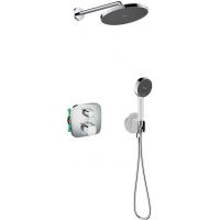Hansgrohe Ecostat E zestaw prysznicowy podtynkowy termostatyczny z deszczownicą chrom (28056000, 27413000, 15708000, 01800180, 26888000, 28033000, 28276000)