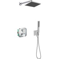 Hansgrohe Ecostat E zestaw prysznicowy podtynkowy termostatyczny z deszczownicą chrom (28737000, 27413000, 15708000, 01800180, 26889000, 24320000, 28276000)