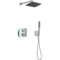 Hansgrohe Ecostat Square zestaw prysznicowy podtynkowy termostatyczny z deszczownicą chrom (28737000, 27413000, 15714000, 01800180, 26889000, 24320000, 28276000)