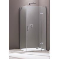 Huppe Aura elegance 4-kąt drzwi prysznicowe ze stałym elementem NA WYMIAR szer. 110 cm wys. 190 cm chrom/szkło przezroczyste 400480.092.322sze1100wys1900