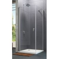 Hüppe Design Pure 4-kąt drzwi prysznicowe 90 cm chrom eloxal/szkło przezroczyste Anti-Plaque 8P0605.092.322