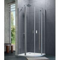 Huppe Design Pure 1/4 koła drzwi prysznicowe 100 cm uchylne srebrny połysk/szkło przezroczyste 8P1709.092.322