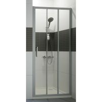 Hüppe Classics 2 4-kąt drzwi prysznicowe 90 cm srebrny mat/szkło przezroczyste Anti-Plaque C20307.087.322