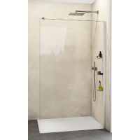 Hüppe Select+ Walk-In ścianka prysznicowa 110 cm wolnostojąca srebrny mat/szkło przezroczyste Anti-Plaque SL0206.087.322