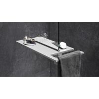 Hüppe Select+ Shower Board półka prysznicowa z uchwytem na ręcznik srebrny mat SL2401087
