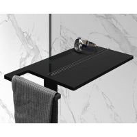 Hüppe Select+ Shower Board półka prysznicowa z uchwytem na ręcznik black edition SL2401123