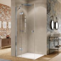 Huppe Solva częściowo w ramie 4-kąt drzwi prysznicowe 100 cm lewe srebrny wysoki połysk/szkło przezroczyste S20303092322