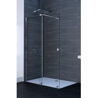 Hüppe Xtensa Pure 4-kąt drzwi prysznicowe 100 cm lewe srebrny połysk/szkło przezroczyste Anti-Plaque XT0101.069.322