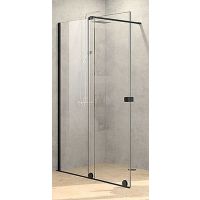 Hüppe Xtensa Pure 4-kąt drzwi prysznicowe 140 cm lewe czarny mat/szkło przezroczyste Anti-Plaque XT0105.123.322