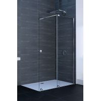 Hüppe Xtensa Pure 4-kąt drzwi prysznicowe 120 cm prawe srebrny połysk/szkło przezroczyste Anti-Plaque XT0203.069.322