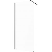 Invena ścianka prysznicowa walk-in 110 cm czarny półmat/szkło przezroczyste AK-32-111
