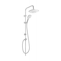 Zestaw prysznicowy z deszczownicą chrom/biały Invena Rotonda AU-27-K02