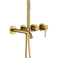 KFA Armatura Moza zestaw wannowo-prysznicowy podtynkowy szczotkowane złoto 5039-411-31