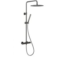 KFA Armatura Moza zestaw prysznicowy ścienny termostatyczny z deszczownicą gun metal grey 5736-920-61