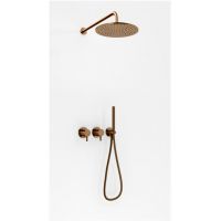 Kohlman Axel Brushed Copper zestaw prysznicowy podtynkowy z deszczownicą miedź szczotkowana QW260ABCR25
