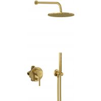 Kludi zestaw prysznicowy podtynkowy z deszczownicą złoty 38736N076