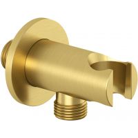 Kludi A-QA przyłącze kątowe z uchwytem złoty szczotkowany 65567N0-00