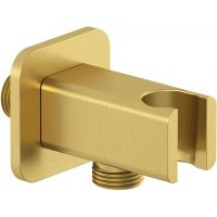 Kludi A-QA przyłącze kątowe z uchwytem złoty szczotkowany 65568N0-00