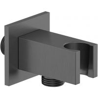 Kludi A-QA przyłącze kątowe z uchwytem czarny szczotkowany 65569N2-00