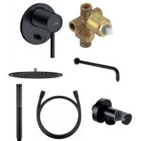 Kludi Bozz zestaw prysznicowy podtynkowy z deszczownicą czarny mat (387163976, 38624N, 643308700, 665143900, 391203900, 610713900, 605473900)