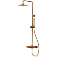 LaVita Spark zestaw prysznicowy ścienny z deszczownicą miedź