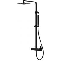 LaVita Aquila zestaw prysznicowy ścienny z deszczownicą czarny mat