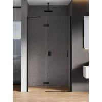 New Trendy New Renoma Black drzwi prysznicowe 90 cm lewe czarny półmat/szkło przezroczyste D-0195A