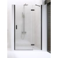 New Trendy New Renoma Black drzwi prysznicowe 120 cm prawe czarny półmat/szkło przezroczyste D-0200A