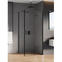 New Trendy New Renoma Black kabina prysznicowa 100 cm prawa czarny mat/szkło przezroczyste D-0206A/D-0112B