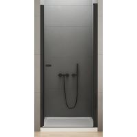New Trendy New Soleo Black drzwi prysznicowe 70 cm wnękowe czarny półmat/szkło przezroczyste D-0209A